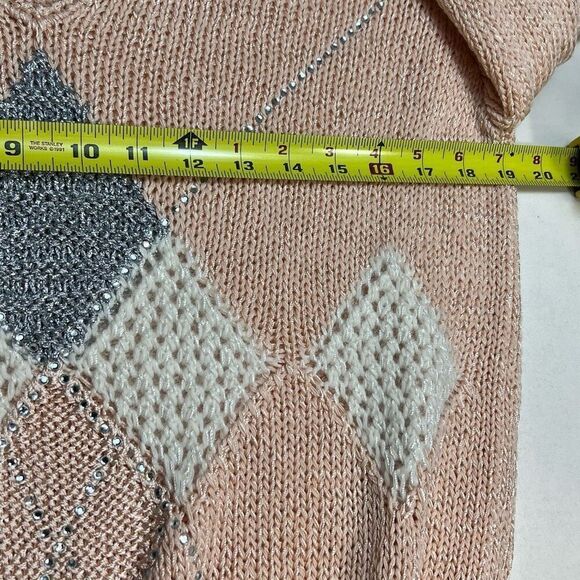 Vtg Nannell Women’s Hand Knit Sweater wool & Angora Rabbit Hair Peach Color M - Picture 8 of 12